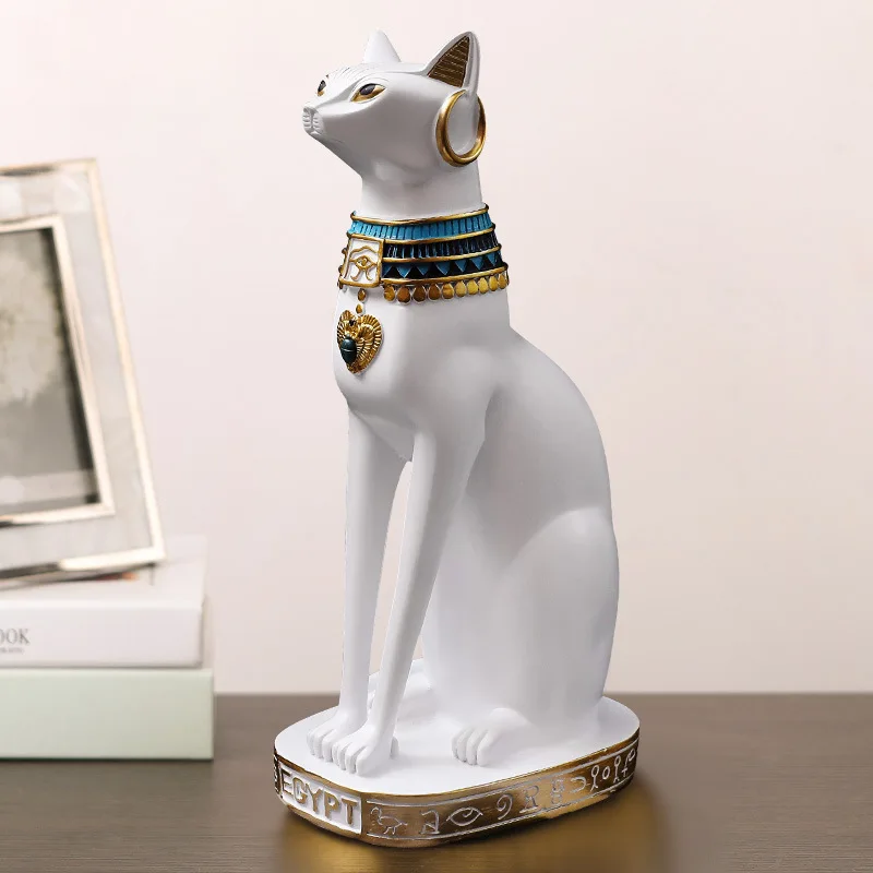 

Nordic Style Home Decor Egyptian Cat Statue Goddess Bastet Statuette Cat God Figurine Living Room Office Desk Decoration Gifts