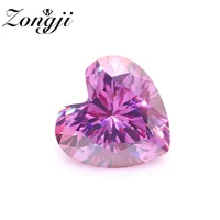moissanite hand cutting heart red pink color vvs1 premium gems loose diamond test passed gemstone for jewelry making