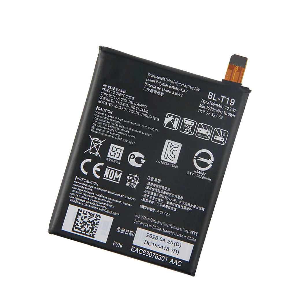 Оригинальный сменный аккумулятор для LG Nexus 5X H791 H798 H790 BL-T19 BLT19 2700 мАч + бесплатные