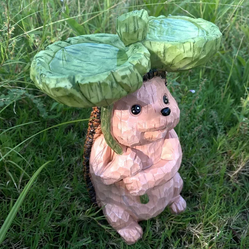 Милый удерживающий Ежик гриб маленький орнамент из смолы ручная работа наружная