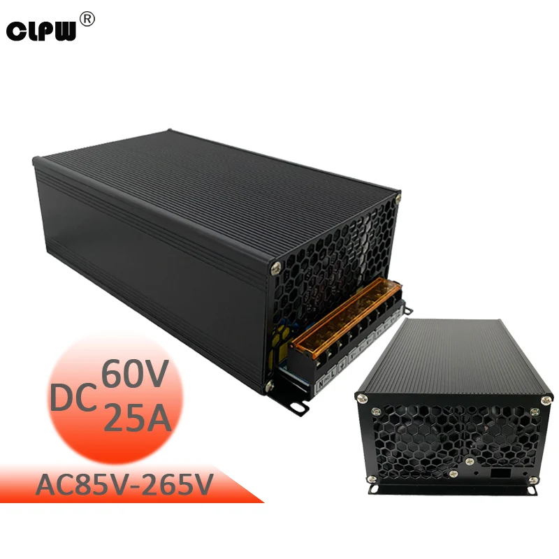 Interruptor da Fonte de Alimentação 1500w 60v 25a Saída Única Psu Regulador Luz Led Cnc Cctv Transformador de Passo Motor Smps Fonte de alimentação de comutação