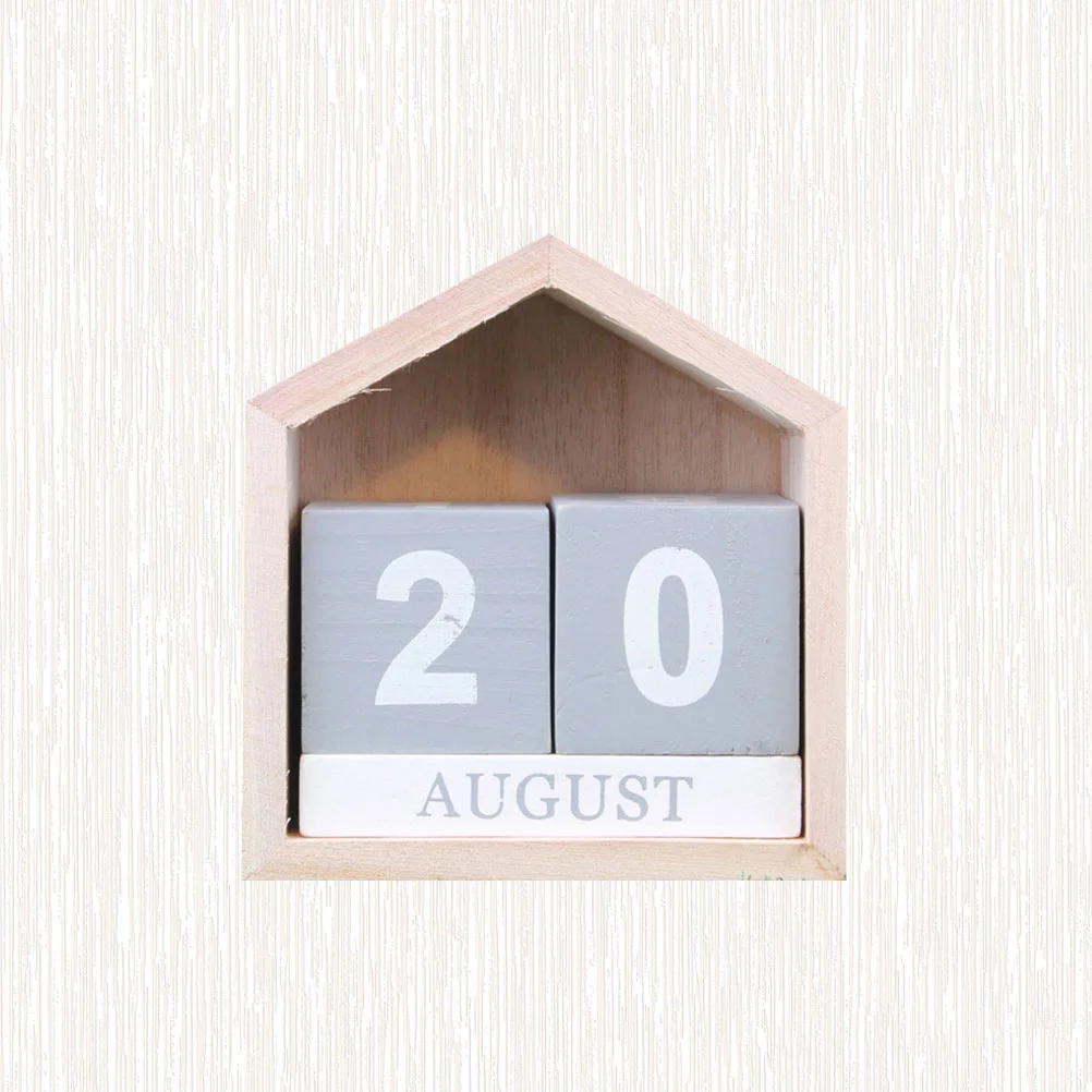 

Деревянный календарь в форме дома, 1 шт., ручной поворот, календарь, настольное украшение для офиса, дома (классический)