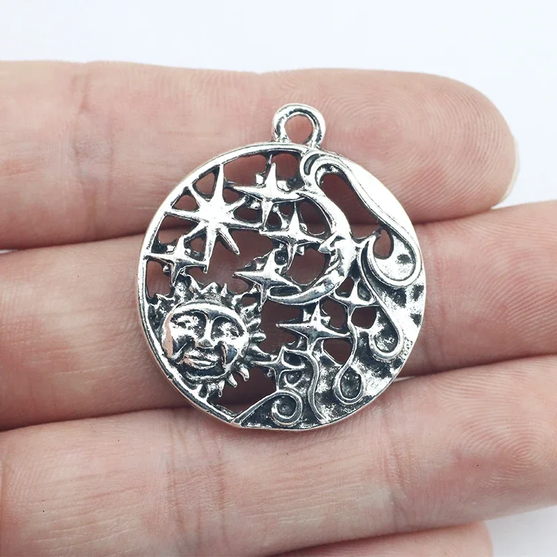 Новинка 3 шт. 30*35 мм смешанный сплав античное серебро цвет луна звезды солнце