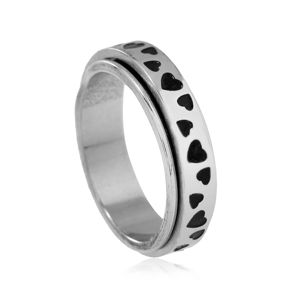 Мужское модное кольцо из нержавеющей стали простое вращающееся для декомпрессии