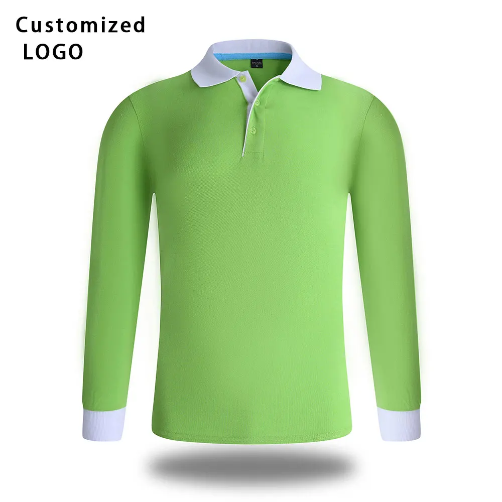 

Мужская и женская спортивная рубашка-поло для гольфа с длинными рукавами и логотипом на заказ, дышащая быстросохнущая футболка с воротнико...