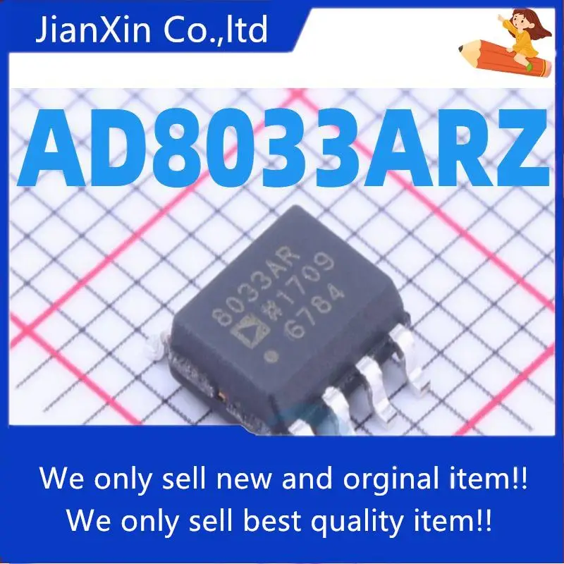 

5pcs 100% orginal new AD8033 AD8033ARZ 8033AR SMD SOP8 operational amplifier IC