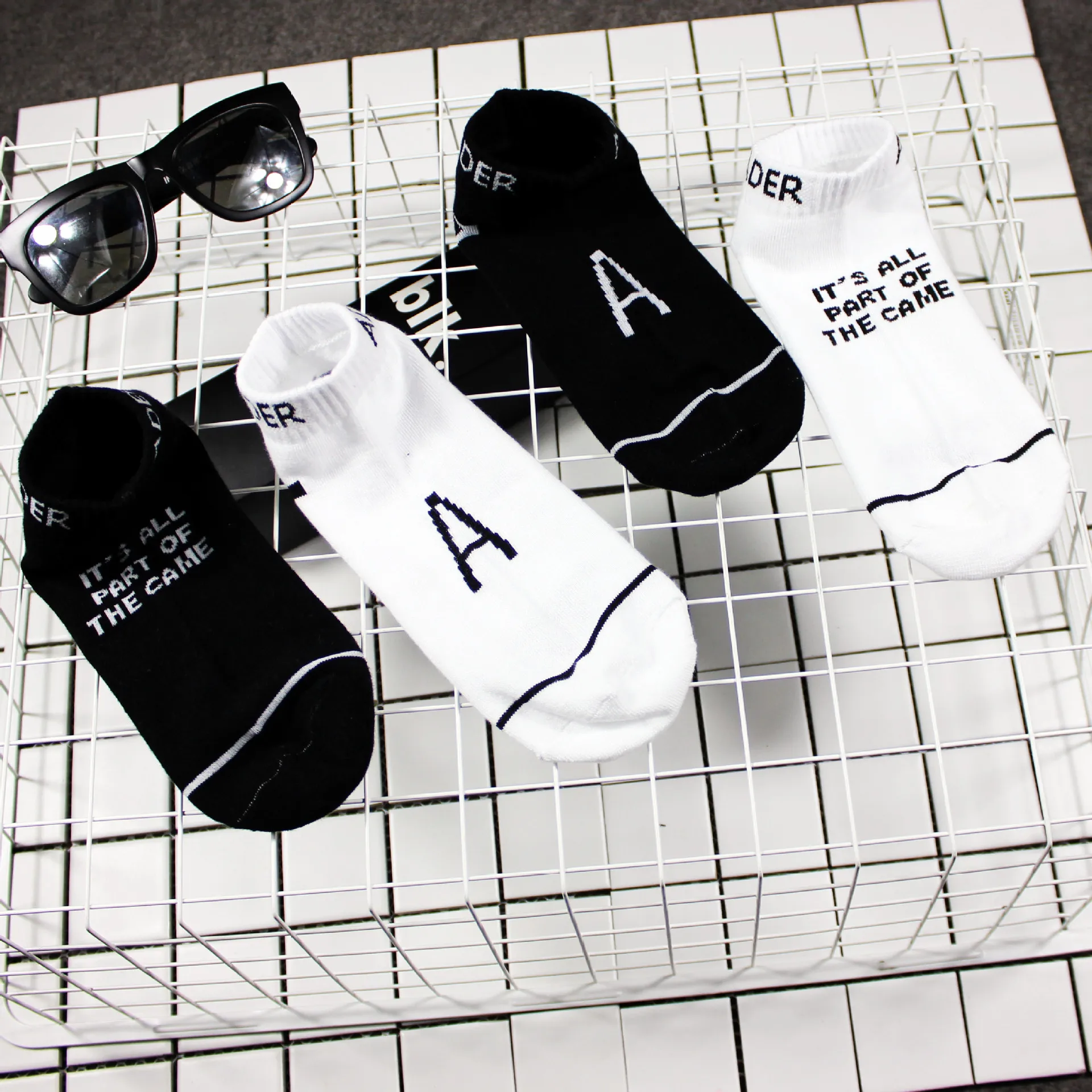

Korean Ulzzang Harajuku Ader Summer Letter A Simple Boat Socks Men and Women Couple Short Socks Kawaii Socks Funny Socks