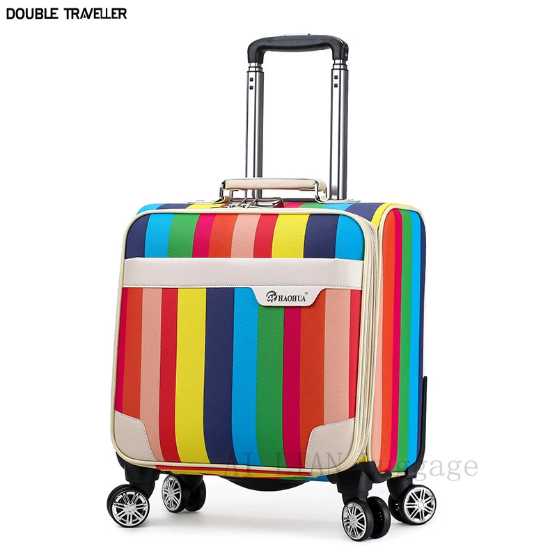 

New Carry ons cabin trolley luggage bag 18inch travel suitcase on wheels waterproof oxford luggage business rolling luggage case