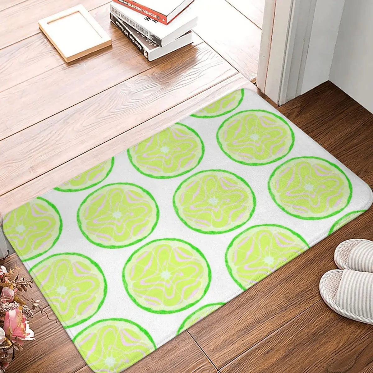 

Коврик для входной двери с эффектом лайма, 3D ковер для ванной, нескользящий, водостойкий, для танцев, для входной, гостиной, кухни, ванной ком...