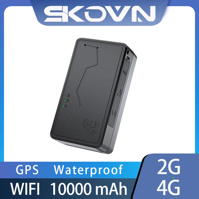 

SKOVN 2G 4GWIFI GPS Car Tracker Real Time Tracking Anti-Theft Anti-lost Locator Strong Magnetic Mount SIM Message Positioner