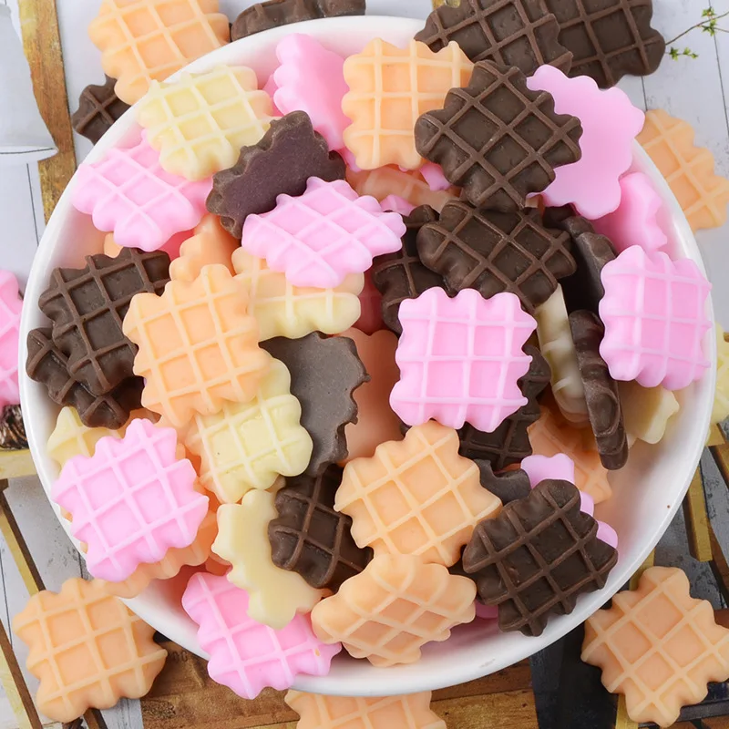 

10pcs Kawaii Resin Chocolate Biscuit Series Flatback Mini Figurine Craft Supplies Scrapbooking Materials Miniature Accessories