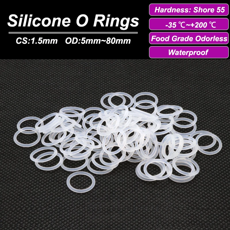 

Силиконовые уплотнительные кольца VMQ CS 1,5 мм