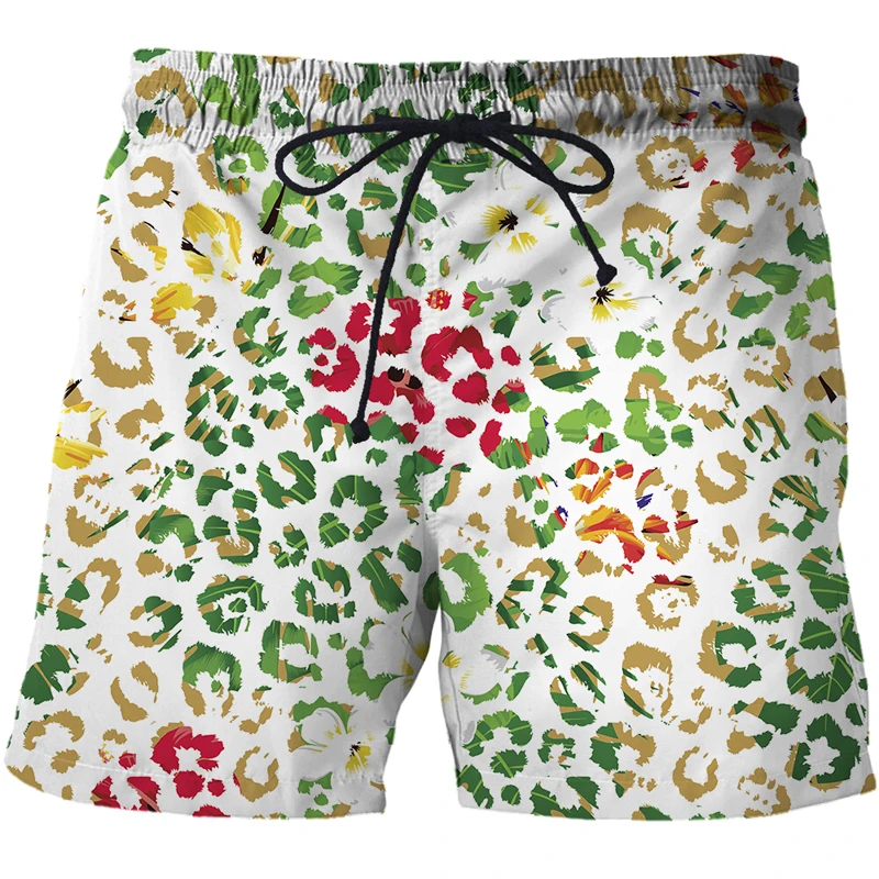 2022 NEW Summer Men's Shorts Fashion Hot Leopard Pattern 3D Surfing Short Beach Short Men Casual Quick Dry Sports Pants Swimwear