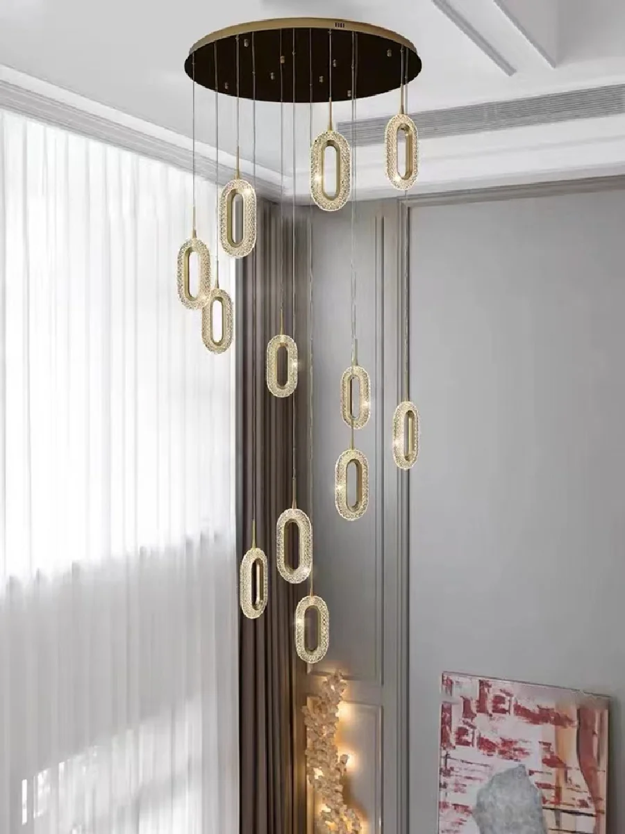 

Современная роскошная Золотая люстра с большим освещением, лампа для гостиной, вестибюля отеля, виллы, декор Арт-Деко