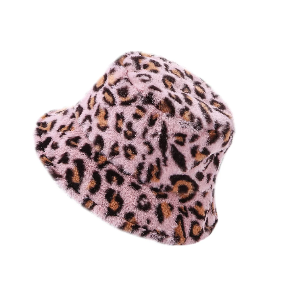 

1Pc All-match Leopard Plush Fisherman Hat Fashion Autumn Bucket Hat