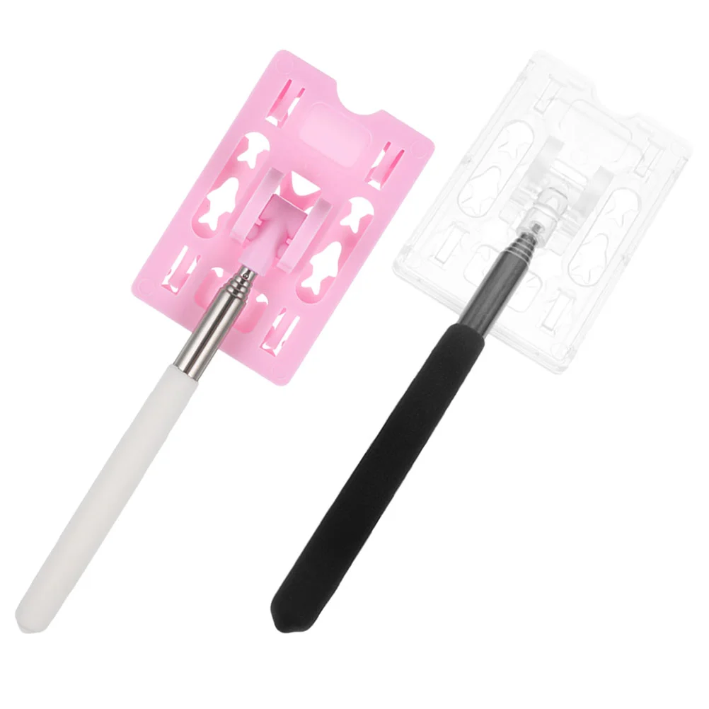 2 шт. телескопический карданный стержень для парковки (розовый + чистый белый)