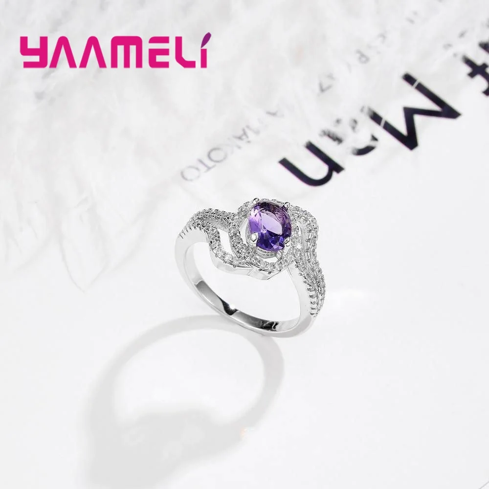 Большой простой стиль на пальцы модное свадебное кольцо из серебра 925 пробы с