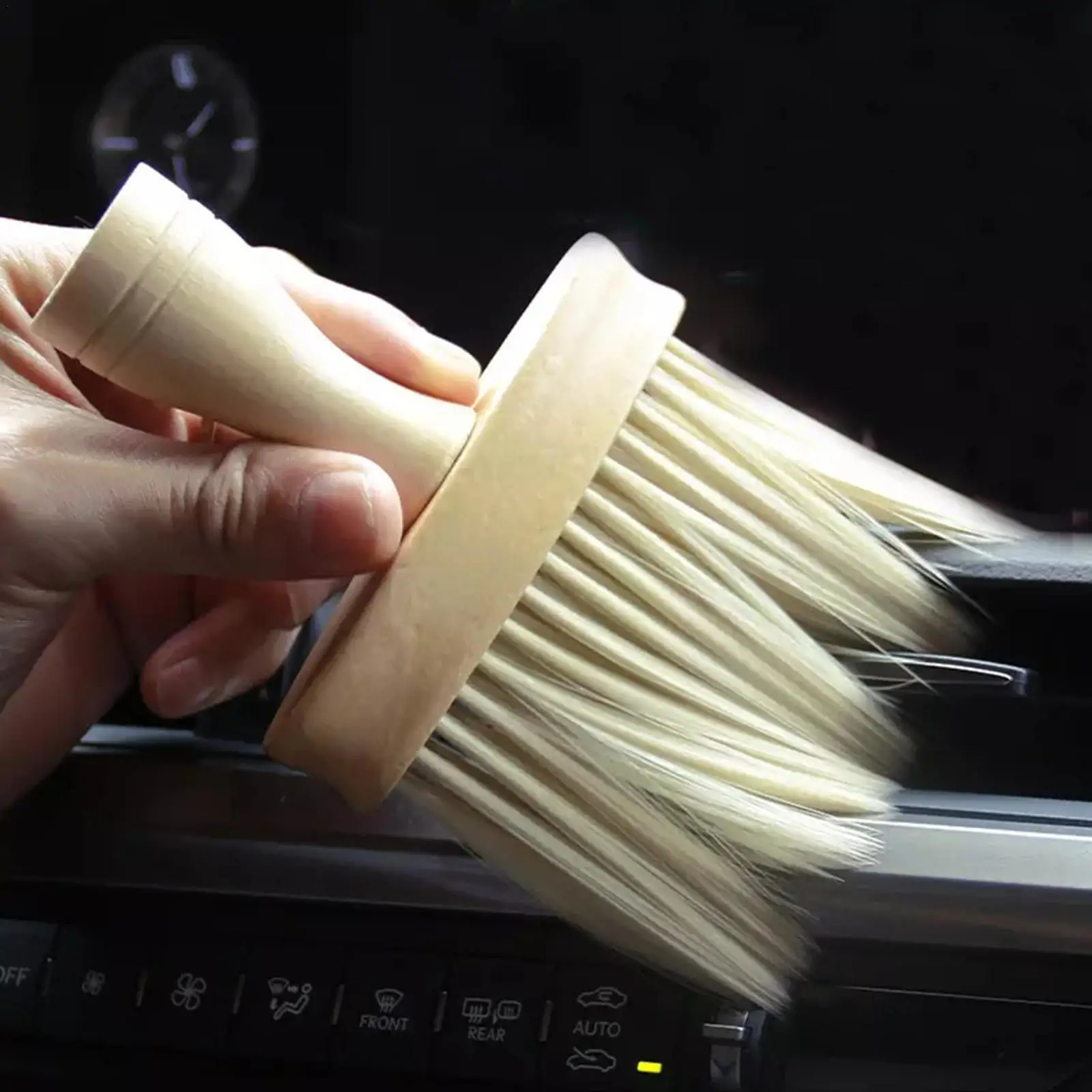 

Wood Soft Bristles Wooden Car Dust Cleaning Brush Tools Air Door Detailing Auto Dashboard Outlet Brushes Dus H2j8