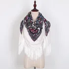 Женское квадратное одеяло, шаль для вечерние, Женская шаль с бахромой, ретро цветочный головной платок кешью YG796