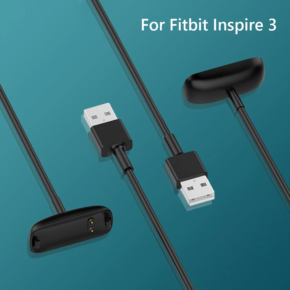 

50/100cm USB Charging Cable 5V 1A Charging Cable Stand Replacement USB Charger Dock Cable Watch Accessories for Fitbit Inspire 3