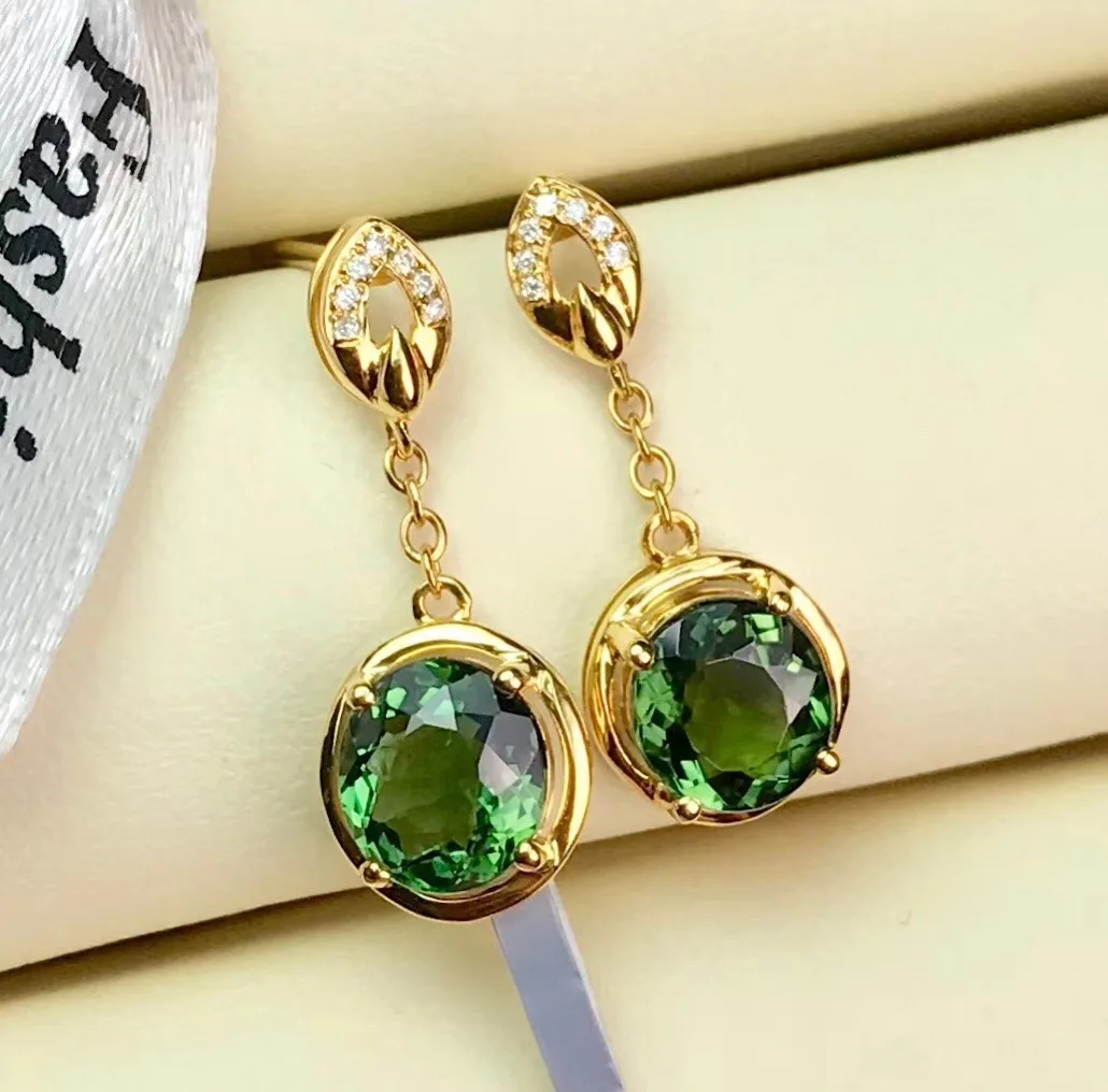 

14K Gold Garnet Earring for Women Fine Aretes Mujer Oorbellen Jewelry Bizuteria Emerald Gemstone Orecchini Kolczyki Drop Earring