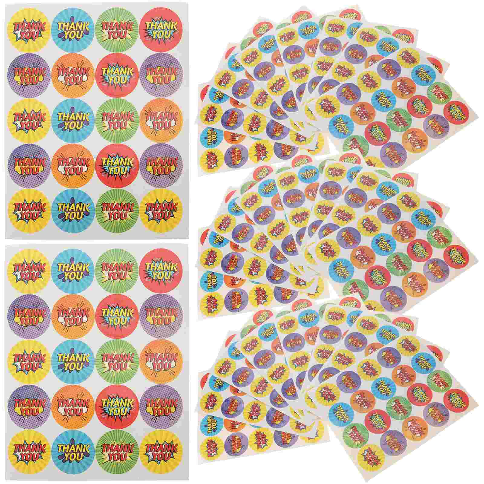 

50 Sheets Business Supplies Small Thank You Stickers Label Letter Accessory Copper Plate Envelope Sealing Colored Circle
