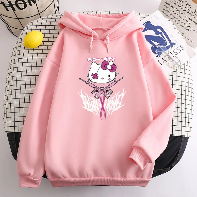 

Kawaii Sanrio Clothes Hello Kitty Hoodie Cartoon Cute Anime Hoodie Girls Loose Sweater Pullover Clothes Couple Clothes