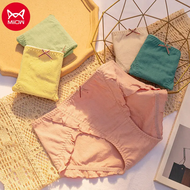 

MIIOW Anti-mite Antibacterial Women Underwear Comfortable Cotton Underwear Women & Girl Briefs Sexy Fashion Casual Panties