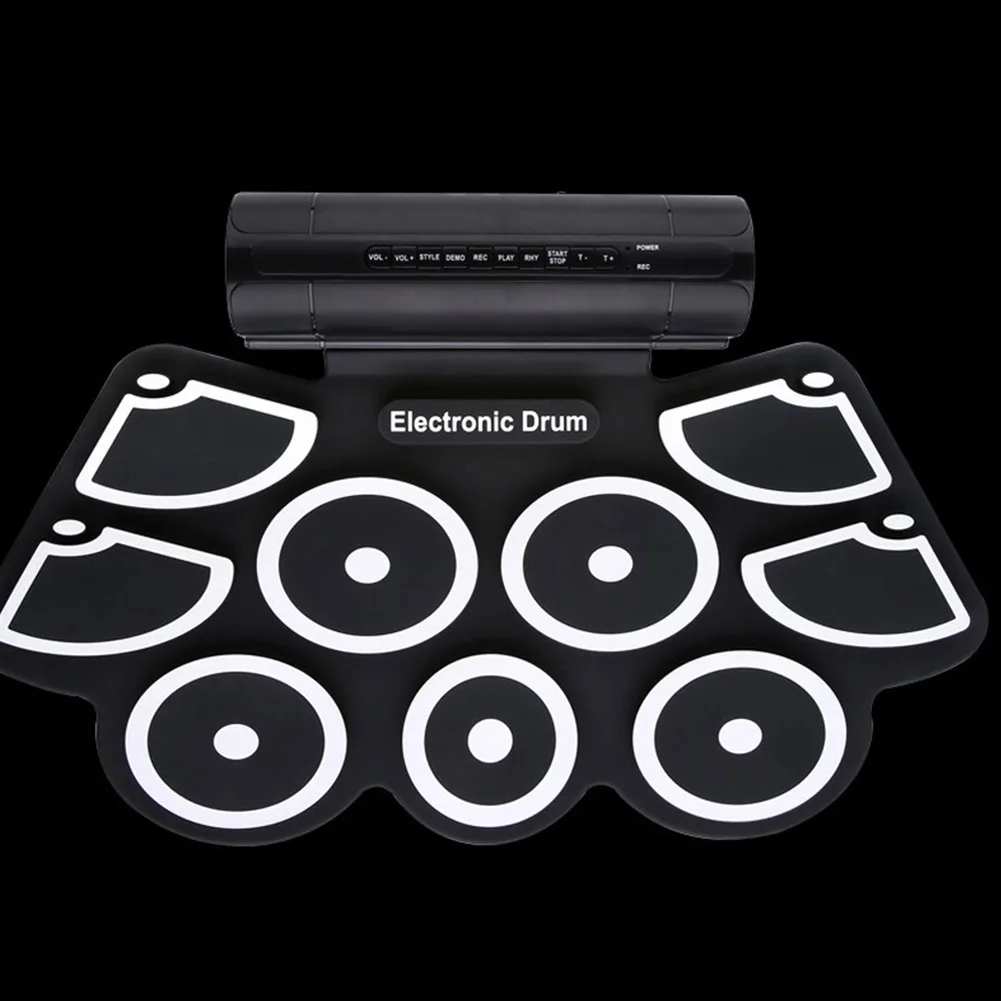 

9 Pads Digital Electronic Drum USB Roll Up Silicone Drum Set With Foot Pedals Musical Instruments Electric Instrument