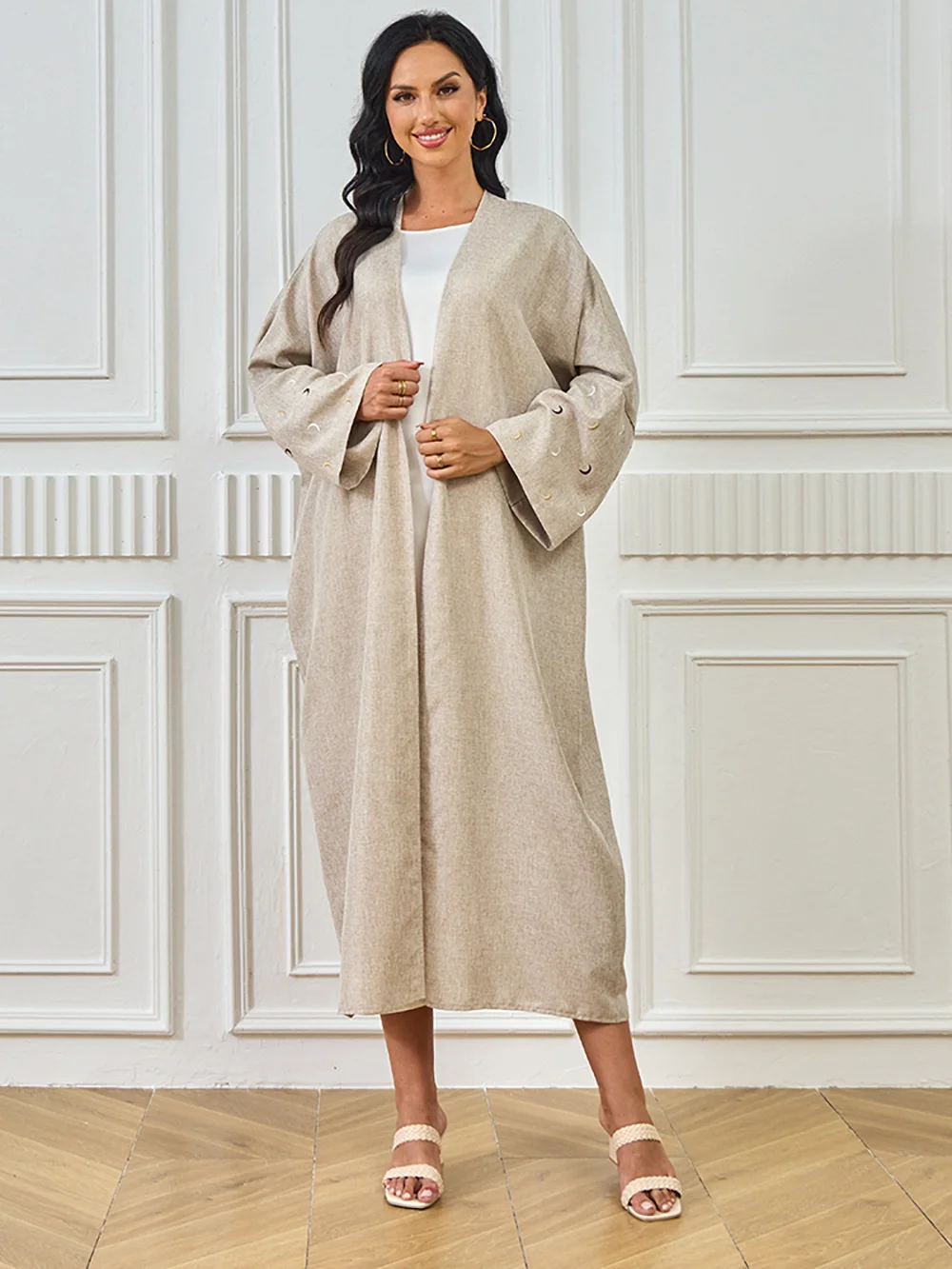 Ид Розовое кимоно Луна Абая Дубай Турция Ислам Мусульманское скромное платье