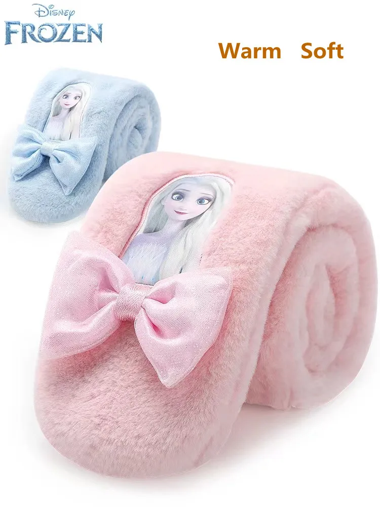 

Disney Frozen Winter Warmer Scarf For Girls Elsa Children Outdoor Wind Proof Thickening Keep Warm Knitted Scraves Kids Gifts