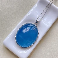 natural blue aquamarine crystal pendant 2922 8mm jewelry women fashion bead aquamarine blue rare 18k gold necklace aaaaa