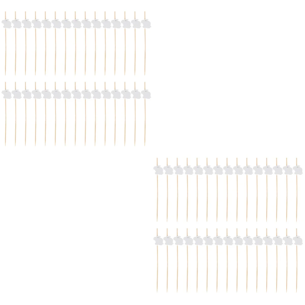 

400 pcs Bunny Cocktail Picks Fruit Sticks Sandwich Toothpicks Wooden Sticks