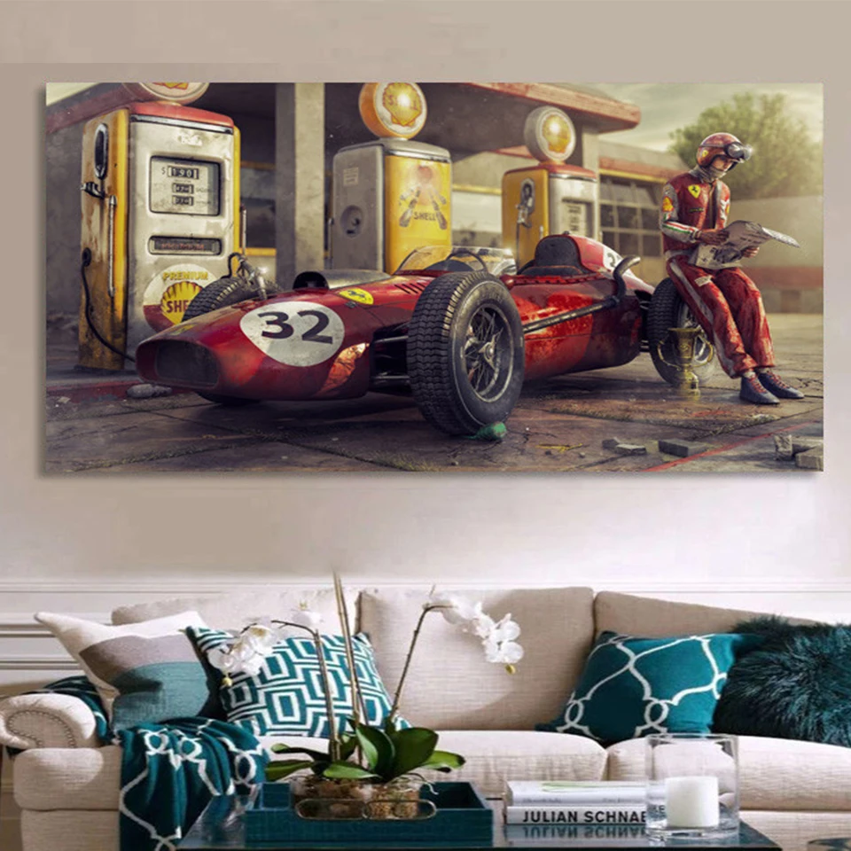 

Large Embroidery Diamond Classic Racing F1 Race Car 5d Diy diamond painting rhinestones full square round diamond mosaic EE2768
