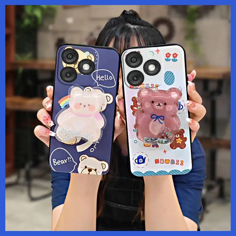 Блестящий чехол с сыпучим песком для Itel-A50 водонепроницаемая защитная задняя