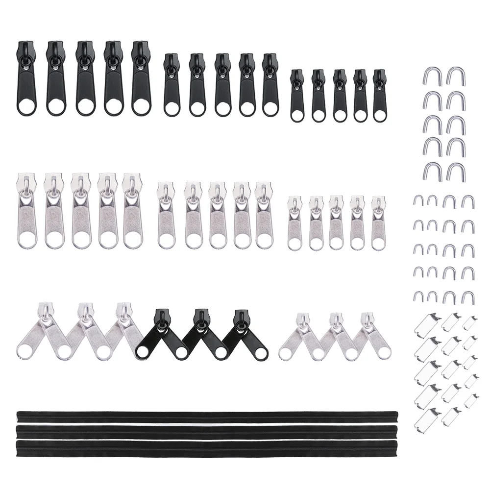 

Zipper Zips Sewing Replacement Zip Kit Head Concealed Invisible Repair Roll A Metal Zippers Handle Install Sliders Coil