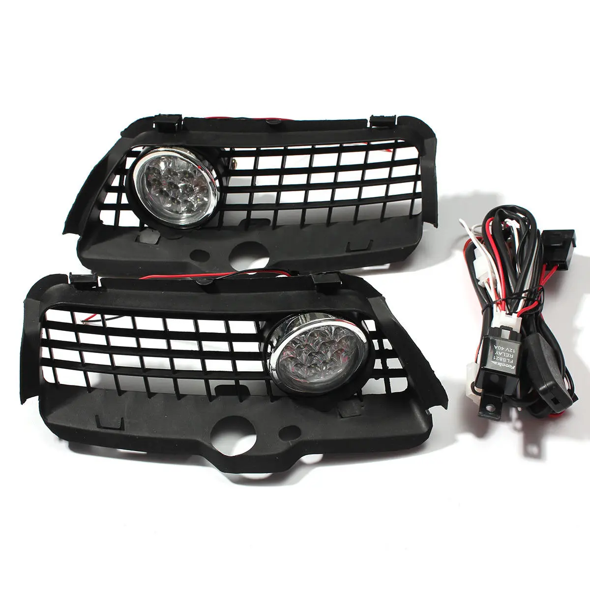 For Vw Mk3 Golf Jetta 1992-1998 Front Bumper Grille 6000K White Led Drl Driving Fog Light Car