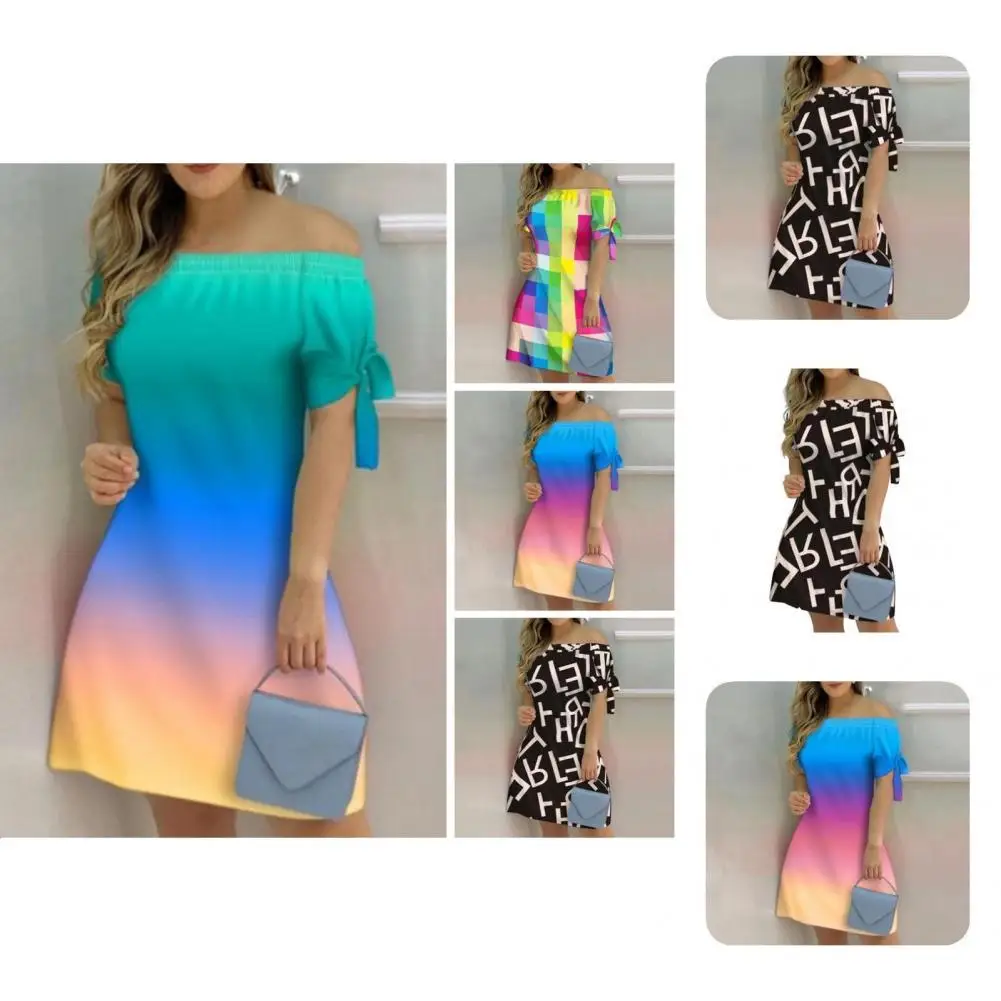 

Шикарное женское платье, эластичное свободное короткое платье с открытыми плечами