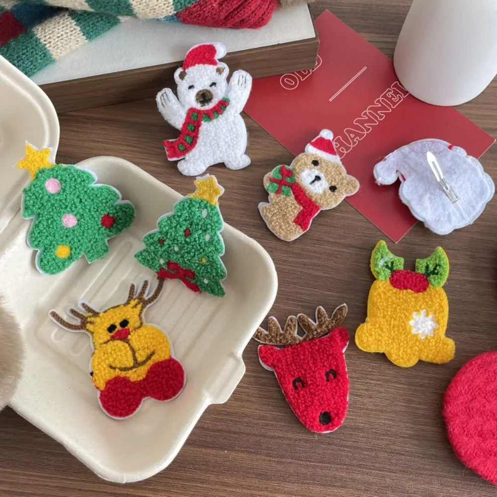 Ювелирные изделия рождественская заколка для волос с белым медведем перчатки со