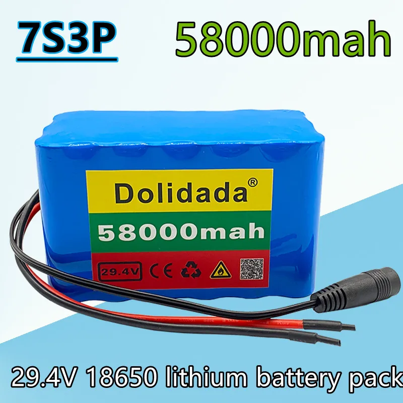 

24V 58Ah 7s3p 18650 battery lithium battery 24v 58000mAh electric bicycle moped electric lithium ion Battery pack + 2A Charger