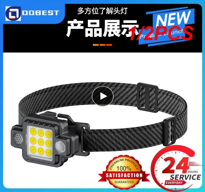 

1/2 шт. Xiwangfire COB Магнитный налобный фонарь USB TYPE-C перезаряжаемый фонарик для рыбалки фонарь 3 лампочки Многофункциональный уличный фонарь