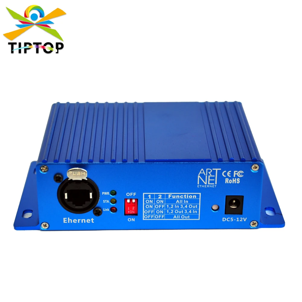 

TIPTOP TP-D16 Art-net DMX 4 Way Professional Stage Light Control Device SERVER MODE / NODE MODE Ethernet Receive Art-Net Signal