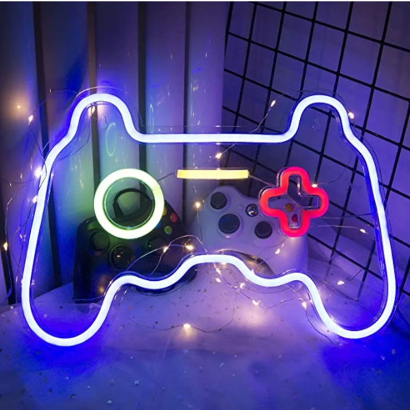 

New game handle modeling led creative neon game atmosphere decoration