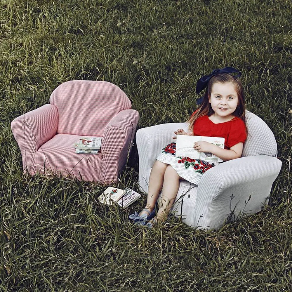 

Детское кресло для девочек Roundy детское кресло Лаванда в клетку сиденья и диваны для детей мебель Мини Диван детский пуф