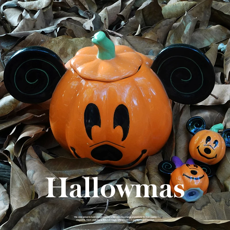 

Подсвечник «Тыква Микки Маус» Disney, экшн-фигурка, модель, коллекция игрушек, подарок на Хэллоуин, детский резервуар для хранения, украшение