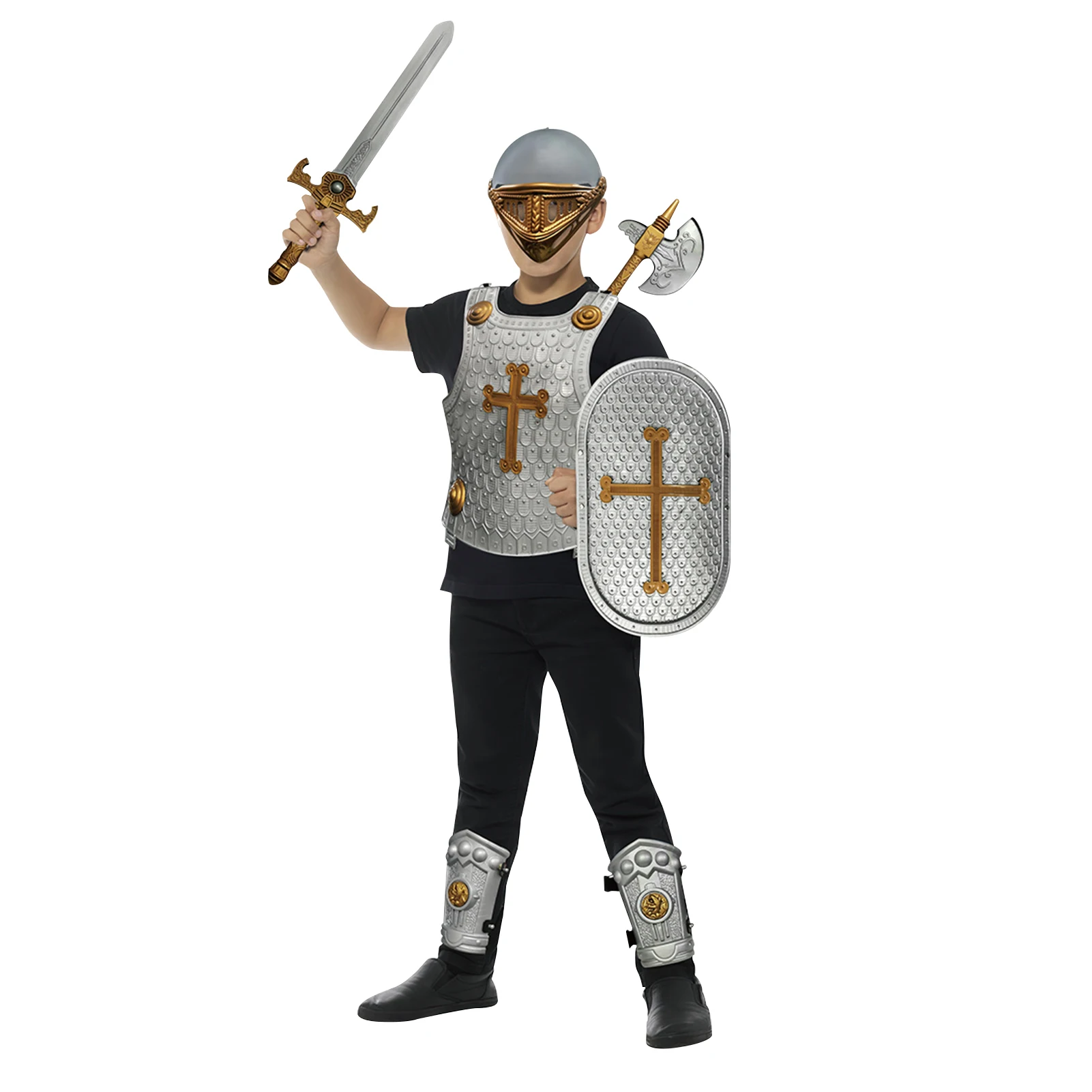 

Knight Armor Set For Kids Kids Pretend Armor Toys America Knight Armor Costume With Weapons And Accessories Kids Cosplay Games