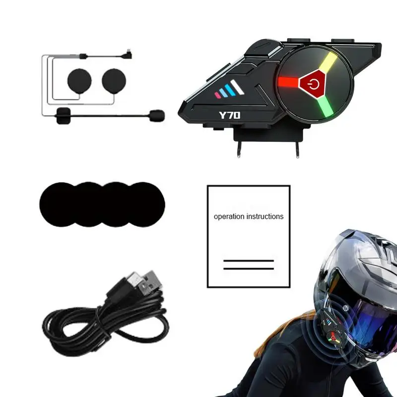 

Motorcycle Wireless Intercom Waterproof 5.3 Earphones 10m FM Noise Cancellation Cycling Accessories Communication System For