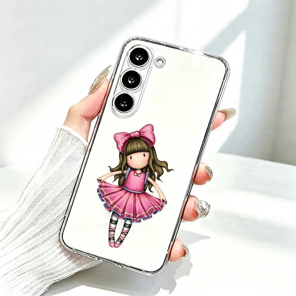Фото Милый чехол для телефона S-Santoro G-Gorjuss для Samsung A10,12,20,21S,30,31,40,50,51,52,70,71, прозрачный чехол №5
