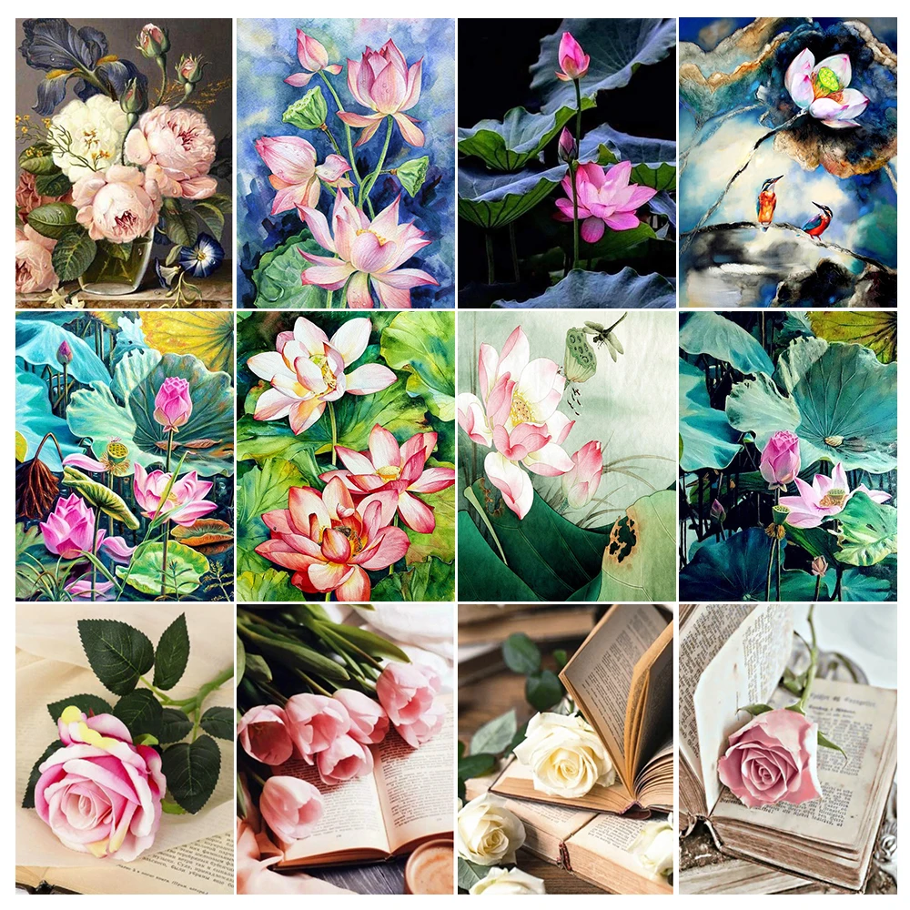 

Алмазная 5D картина с цветами «сделай сам», квадратные/Круглые бриллианты, вышивка, домашний декор, мозаика, подарки