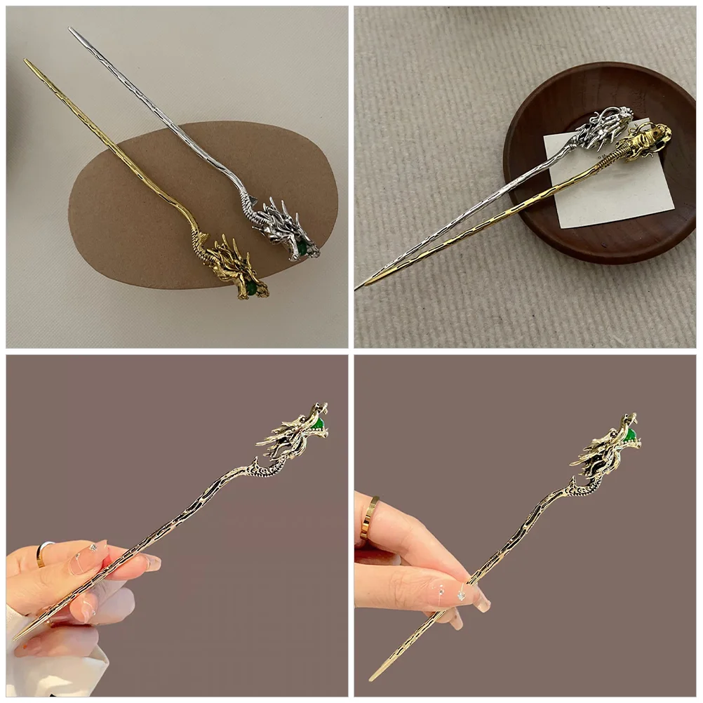 Заколки для волос с драконом женские аксессуары палочки булочек китайский
